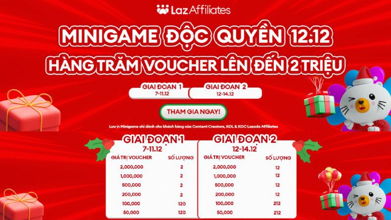 MINIGAME ĐỘC QUYỀN Lazada 12.12