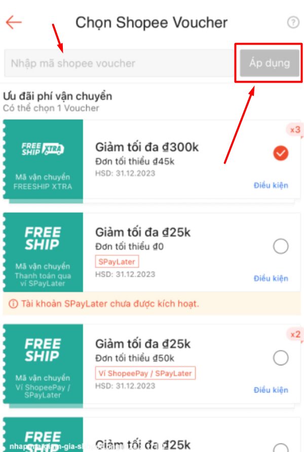 Hướng dẫn nhập mã giảm giá Shopee từ VoucherSan
