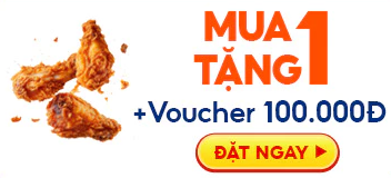 Popeyes Mua 1 Tặng 1 + Voucher 100.000₫