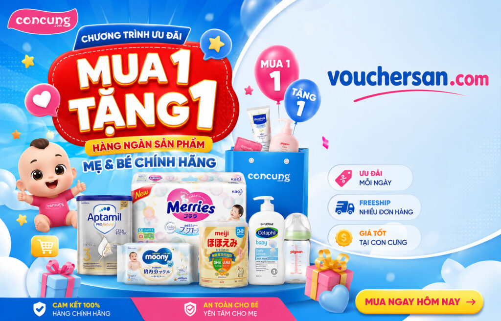 Voucher Con Cưng Tháng 7/2026 – Săn Mã Giảm Giá Con Cưng Đến 120K