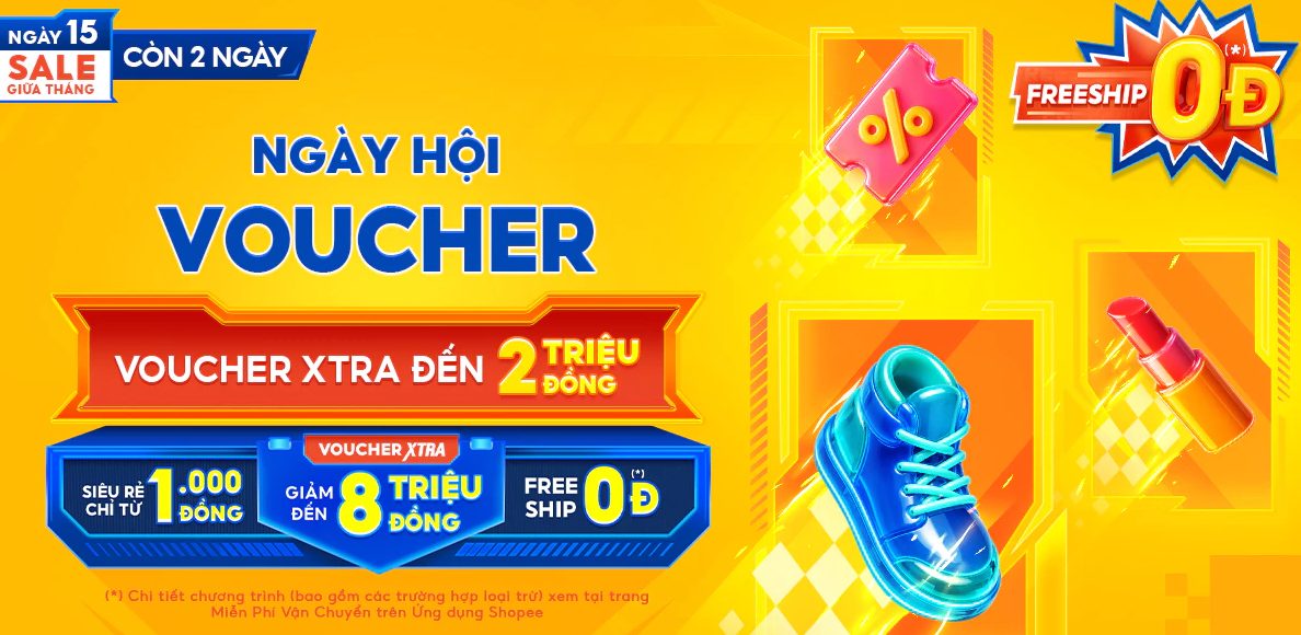Mã giảm giá Shopee ngày 15.8 Ngày Hội Voucher