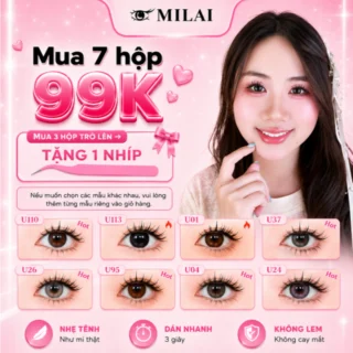 Mi giả sẵn keo MILAI, mi tự dính, tặng kèm nhíp khi mua từ 3 hộp