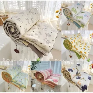 Chăn hè 2m2x2m cotton đũi dùng được nhiều mùa màu sắc nhẹ nhàng mẫu mới 2024