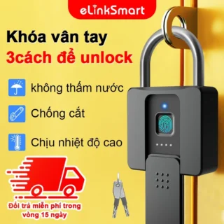 Ổ Khóa Vân Tay Thông Minh, App,Chìa Cơ Dự Phòng, Cỡ Lớn, Chống Cắt, Chống Nước