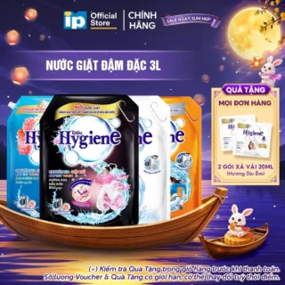 Nước Giặt Đậm Đặc Hygiene 3L (Dịu Êm/ Ánh Dương Hạnh Phúc/ Hoa Mẫu Đơn/ Ánh Dương Rực Rỡ)