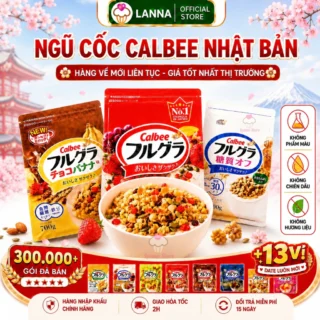 【DATE MỚI + ĐỦ VỊ 】Ngũ cốc Calbee Nhật Bản Mix Sữa Trái Cây Sấy Granola Ăn Sáng Eatclean Lanna Store
