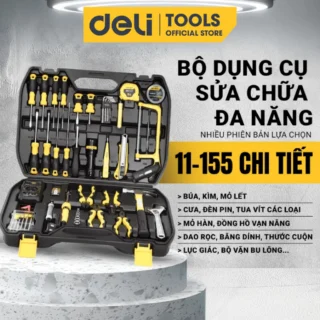 Bộ Dụng Cụ Sửa Chữa Nhiều Chi Tiết Deli Cao Cấp Hộp thùng đồ nghề đa năng - Công cụ toàn diện