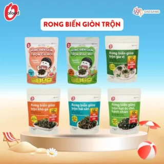 RONG BIỂN GIÒN TRỘN GIA VỊ O'FOOD – RONG BIỂN ĂN VẶT ĂN LIỀN, NHIỀU VỊ NGON