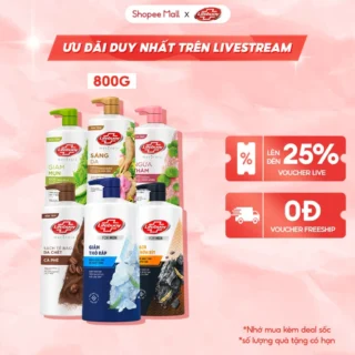 Sữa Tắm Lifebuoy 800gr Detox Và Sạch Sâu Khỏi Bụi Mịn Pm2.5 Detox 100% Từ Thiên Nhiên Diệt Khuẩn