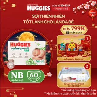 Tã Dán Huggies Platinum Nature Made cho bé Size NB60