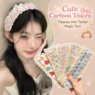 Miếng Dán Tóc Mái Nữ Kiểu Hàn Hoa Nhí Xinh Xắn, Băng Đô Velcro Giữ Tóc Gọn Gàng Khi Makeup Rửa Mặt