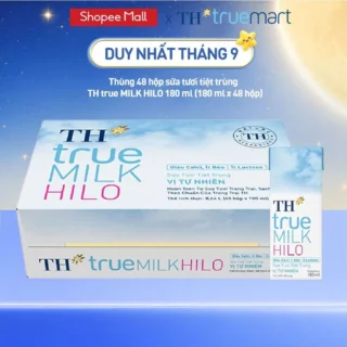 Thùng 48 hộp sữa tươi tiệt trùng TH True Milk HILO 180ml (48 hộp)