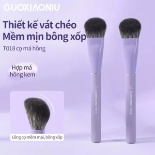 Cọ má hồng đầu góc GUOXIAONIU, 1 miếng, Kem và phấn má hồng, Màu sắc tự nhiên, Tạo hiệu ứng mặt Gradient, Kem che khuyết điểm, Kem nền trong suốt, Dễ sử dụng cho Begi