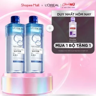 PB- Bộ 2 nước tẩy trang đa năng 3in1 làm sạch sâu L'Oreal Paris 400ml x 2