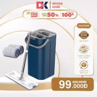 Bộ Cây Lau Nhà Tự Vắt Thông Minh, Bộ Chổi Lau Nhà Kèm Thùng 2 Ngăn Tự Vắt Siêu Bền Siêu Sạch