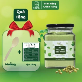 Rau má đậu xanh OGANIC amabi,Bột rau má nguyên chất thanh nhiệt,giải độc,mát gan 100%natural