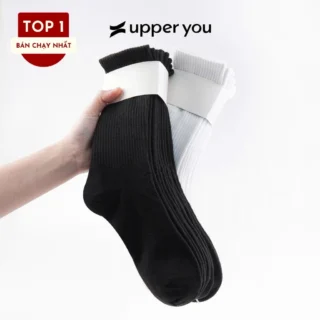 Tất Vớ Nam Nữ Cổ Cao Trơn UPPERYOU Êm Ái Dày Dặn Thoáng Khí - VSF4001/VSF3001