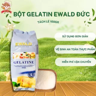 Bột gelatin 250 bloom Ewald Đức tách lẻ (100g, 200g, 500g) – Làm chè khúc bạch, thạch, panna cotta