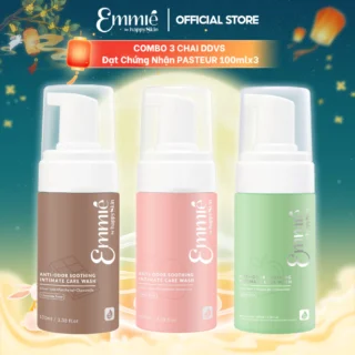 Dung dịch vệ sinh phụ nữ Emmie Soothing Intimate Care Hỗ Trợ Làm Sạch Dịu Nhẹ - Kiểm Nghiệm Pasteur Combo 3 Mùi x 100ml