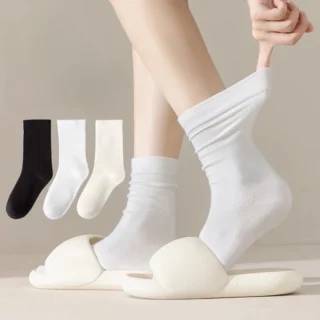 Tất Cao Cổ Nữ 3 màu - Tất Cổ Cao Phong Cách Vintage Hàn Quốc Tất Nữ Đẹp cotton được chọn màu