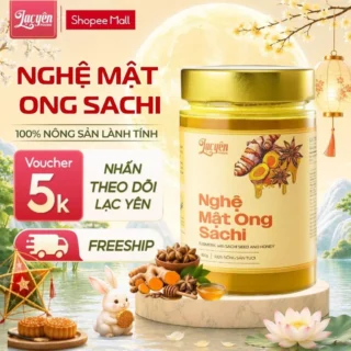 Nghệ Mật Ong Sachi Lạc Yên Foods - Tinh Bột Nghệ Đỏ Và Mât Ong Nguyên Chất, Đạt Chứng Nhận ISO 22000