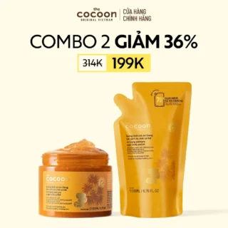 Combo 1 hũ Tẩy da chết cơ thể đường thốt nốt An Giang Cocoon 200ml + 1 Túi refill 200ml