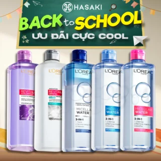 Nước Tẩy Trang L'oreal Dành Cho Da Dầu, Da Nhạy Cảm, Làm Sạch Trang Điểm 400ml Hasaki