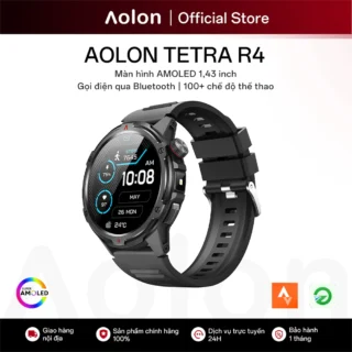 Aolon Tetra R4 Đồng hồ thông minh xịn | GPS | AMOLED | Strava | Theo dõi sức khỏe | Chống nước 1ATM