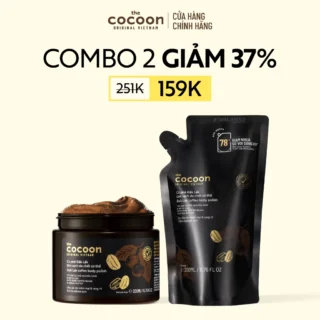Combo 1 Hũ Tẩy Da Chết Cơ Thể Cà Phê Đắk Lắk Cocoon 200ml + Túi Refill Tẩy Da Chết Cà Phê 200ml