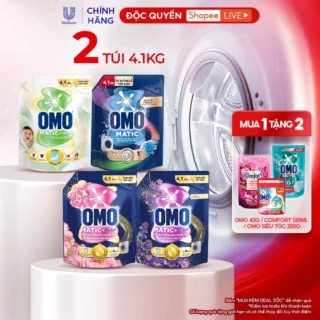 Combo 2 Túi Nước giặt OMO Matic Cửa trước 4,1kg/túi