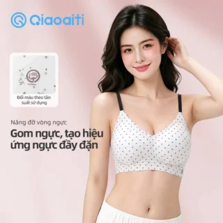 Qiaoaiti Áo Bra Nữ Áo Lót Nhãn Sinh Học Hương Sơn Trà Không Gọng Chất Su Cao Cấp Mềm Mịn Độ Đàn Hồi Cao Không Viền 8605