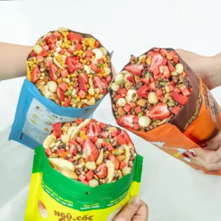 Ngũ Cốc Gạo Lứt Giòn Ăn Kiêng Ít Đường Giảm Cân Mix 30% Hạt, Hoa Quả Trái Cây Befresco