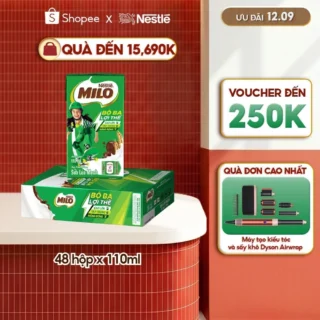 Sữa lúa mạch Nestlé® MILO® thùng 12 x 110ml (12x4x110ml)