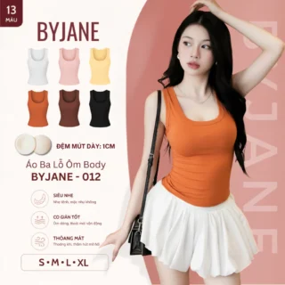 Áo ba lỗ nữ BYJANE, Áo 2 dây bản to, Áo tanktop chất thun mịn co dãn 4 chiều phù hợp đi tập - 012