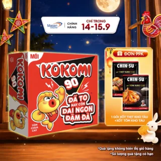Mì Kokomi Đại 90 - Thùng 30 Gói x 90g (Bao bì có thể thay đổi theo đợt nhập hàng)