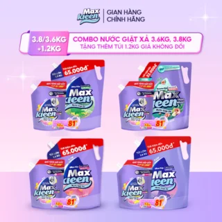 Túi Nước Giặt Xả MaxKleen 3.8kg/ 3.6kg + Túi Nước Giặt Xả 1.2kg Mùi ngẫu nhiên