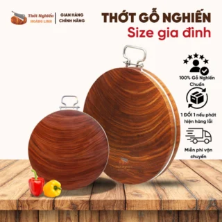Thớt gỗ nghiến đá tròn sử dụng gia đình Thớt Nghiến Hoàng Linh nguyên mộc an toàn khi sử dụng