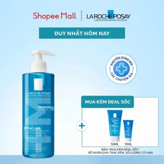 Gel rửa mặt sạch sâu giảm mụn cho da dầu mụn nhạy cảm La Roche-Posay Effaclar Foaming Gel 400ml
