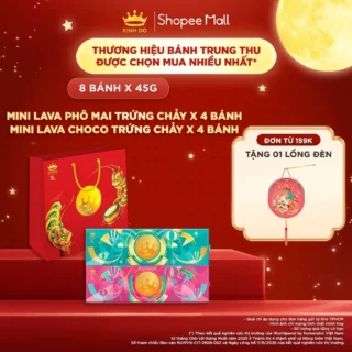 Hộp bánh trung thu Kinh Đô cao cấp - Mini Lava (4 bánh x 45g)