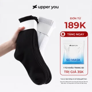 Tất Vớ Nam Nữ Cổ Cao Trơn UPPERYOU Êm Ái Dày Dặn Thoáng Khí - VSF4001/VSF3001
