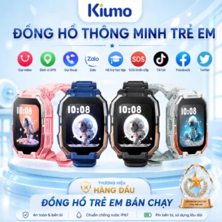 Kiumo Đồng Hồ Trẻ Em 4G, đàm thoại 2 chiều Bluetooth, định vị và cảnh báo nguy hiểm