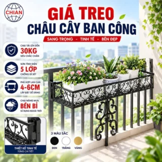 Giá đỡ chậu hoa gài ban công - Đủ màu - Sang trọng - Tinh tế - Thẩm mỹ cao - Thép sơn tĩnh điện