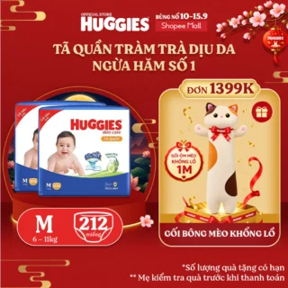 Combo 2 Tã quần Huggies Skincare Mega Jumbo M106/L96+8/XL84+4/XXL76+4