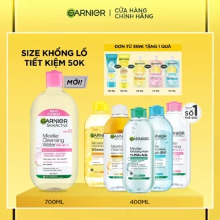Nước Tẩy Trang làm sạch sâu dịu nhẹ cho mọi loại da - Garnier Micellar Cleansing Water 400ml & 700ml