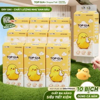 Khăn Giấy Pio TopGia Đa Năng Cao Cấp Thùng 10 8 5 4 Siêu Dai Mềm Mịn 200 Lần Rút