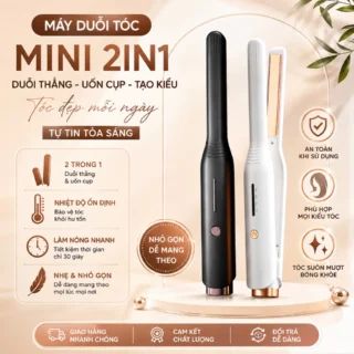 Máy uốn tóc nam, máy tạo kiểu tóc cho nam nữ 2 in1 ép side dập phồng duỗi tóc nam đa năng ion âm bảo vệ tóc